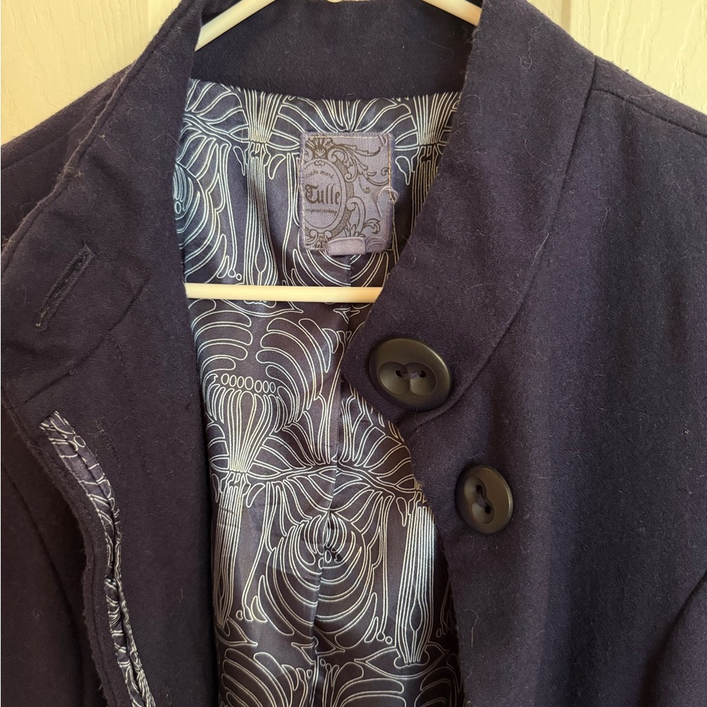Tulle Navy Button-Up Jacket